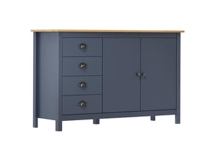 Buffet - bahut - meuble de rangement hill gris 130x40x80 cm bois de pin solide