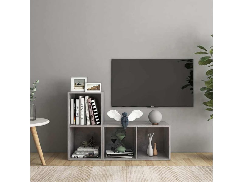  Meubles tv - banc tv - meuble de rangement 2 pcs gris béton 72x35x36,5 cm bois d'ingénierie  - Conforama B