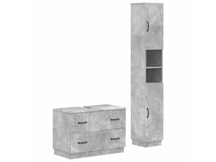 Ensemble de 2 meubles de salle de bain hoorn gris béton cf63189