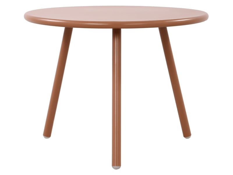 Table basse ronde intérieur extérieur en polypropylène couleur terre cuite – ø 60 cm résistante aux intempéries 10_0009237 - Conforama B