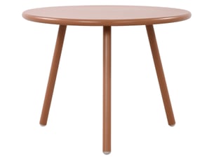 Table basse ronde intérieur extérieur en polypropylène couleur terre cuite – ø 60 cm résistante aux intempéries 10_0009237