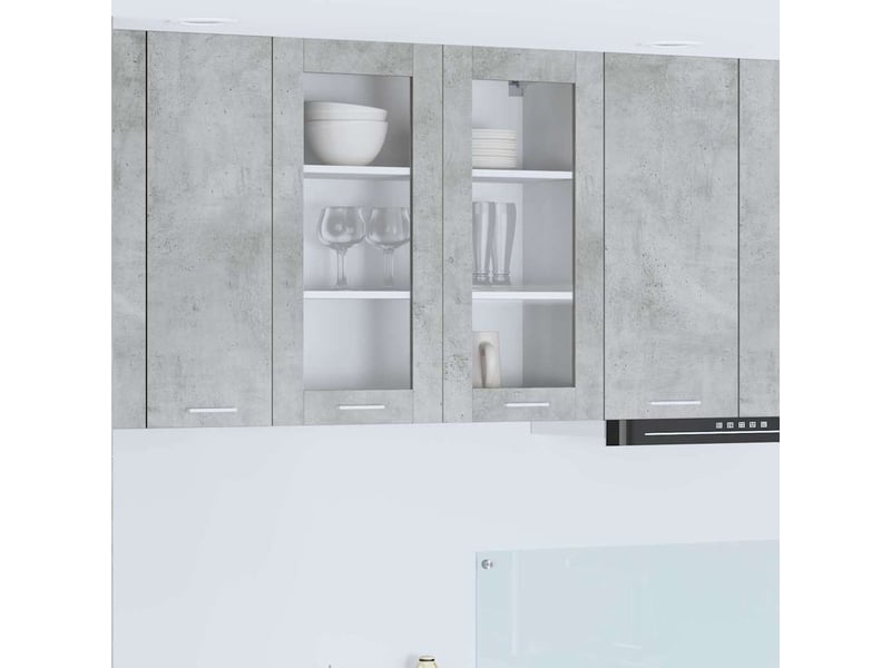 Meuble de rangement, armoire suspendue gris béton 80x31x80cm bois d'ingénierie shl8346 - Conforama B