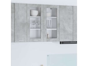 Meuble de rangement, armoire suspendue gris béton 80x31x80cm bois d'ingénierie shl8346