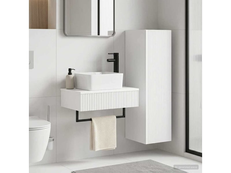  Ensemble de mobilier de salle de bain 2 pcs blanc shl3790  - Conforama B