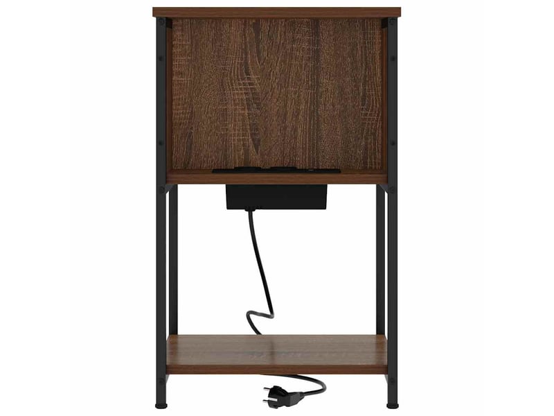 Table de chevet - cabinet de chevet - table de nuit 2 pièces chêne brun 38 x 31 x 61 cm - Conforama E