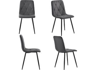 Lot de 4 chaises de salle à manger,45x40x86 cm,lin,gris foncé