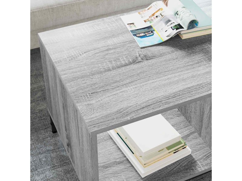  Table basse - table de salon - table à thé gris sonoma 90 x 49 x 46 cm bois d'ingénierie  - Conforama D