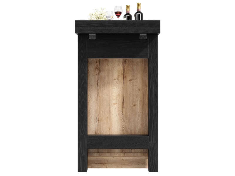  Îlot de cuisine extensible, 120 × 40 × 74,2 cm, 2 portes et 2 tiroirs, mdf, naturel, plateau extensible de 120 à 197 cm  - Conforama E