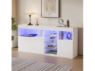 Meuble tv coloris blanc 155.5 cm <strong>DESVIAE</strong> <strong></strong>