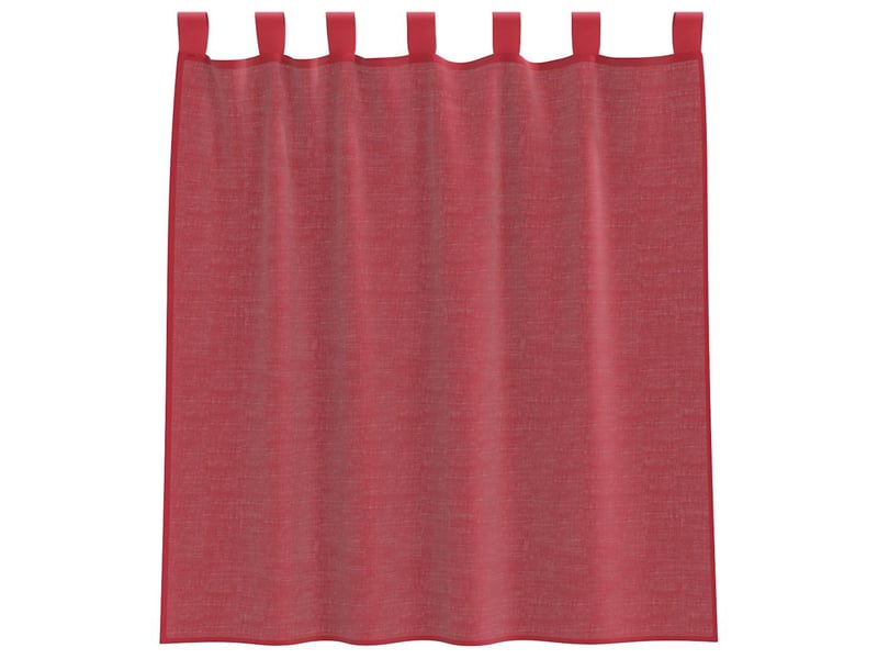 Lot de 2 rideaux en voile, voilages avec passe-tringles rouge bordeaux cf44488 - Conforama D