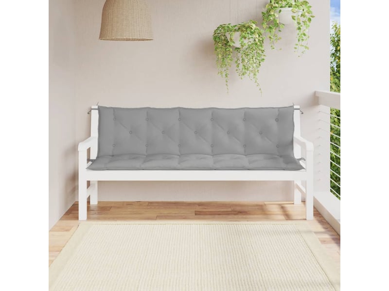  Lot de 2 coussins de banc jardin, coussins d'assise gris 180x50x7 cm tissu oxford cf58726  - Conforama B
