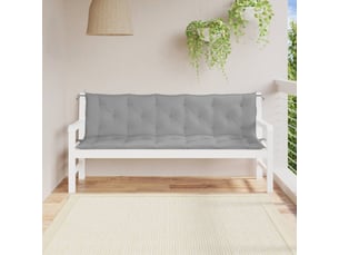 Lot de 2 coussins de banc jardin, coussins d'assise gris 180x50x7 cm tissu oxford cf58726