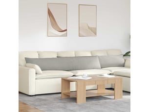 Lot de 2 coussins de canapé, coussins décoratifs tissu gris clair 200 x 40 cm cf58836