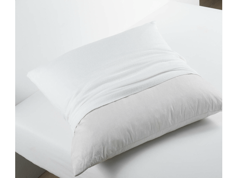 Lot de 2 protèges-oreillers blanc 100% coton PROMO LINGE - Conforama B