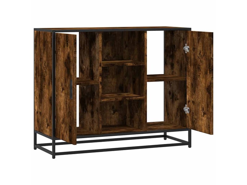  Buffet - bahut - meuble de rangement chêne fumé 92x35x76 cm bois d'ingénierie  - Conforama B