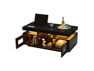 Table basse rectangulaire coloris noir   - 50 cmx100 cm