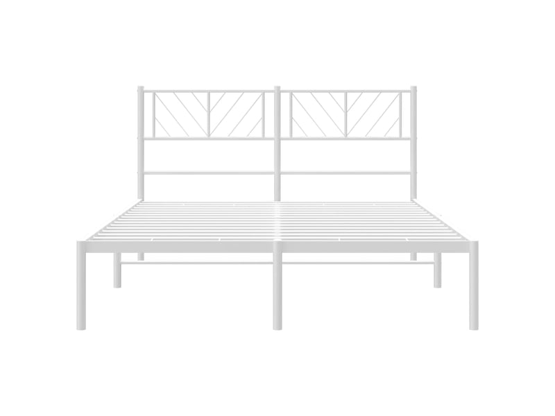  Lit double- lit adulte -  cadre de lit métal sans matelas et tête de lit blanc 120x200 cm  - Conforama D
