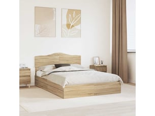Lit avec rangement 140x190 cm coloris marron