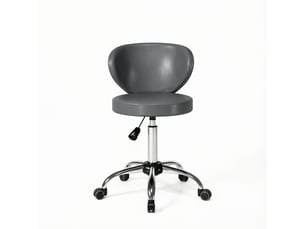 Chaise 73-88 cm pivotant à 360° hauteur réglable revêtement pu dossier tabouret de massage
