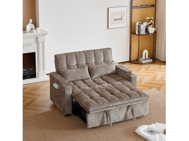 Canapé-lit convertible 3-en-1 avec rangement 142 cm evryae - Conforama B
