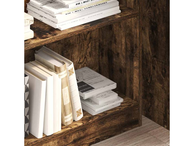  Bibliothèque, étagère de rangement chêne fumé 80x24x109 cm bois d'ingénierie  - Conforama C