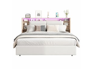 Lit coffre 160x200 cm coloris blanc