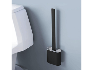 Brosse de toilette, brosse de toilette en silicone avec support de brosse à séchage rapide, noir (sku produit : 95503999 | sku offre : lehua25.4.1-5)