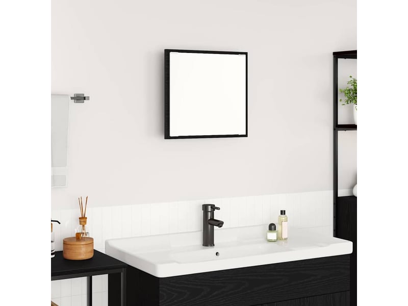 Miroir de salle de bain, miroir de toilette led chêne noir 40 x 37 x 8.5 cm cf62563 - Conforama B
