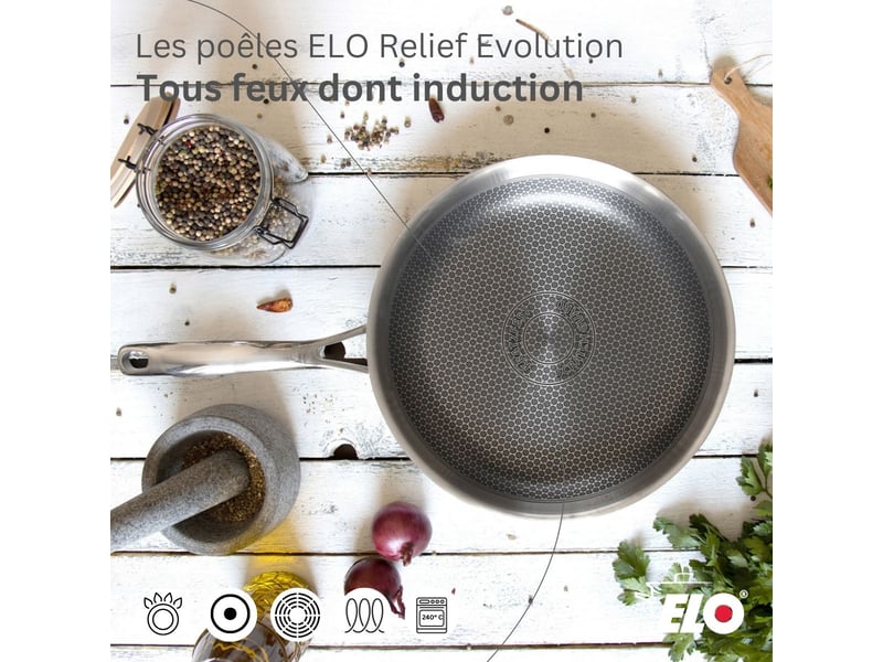 Lot poêle 24 cm & faitout 16 cm elo relief evolution 9542050BX88 - Conforama D