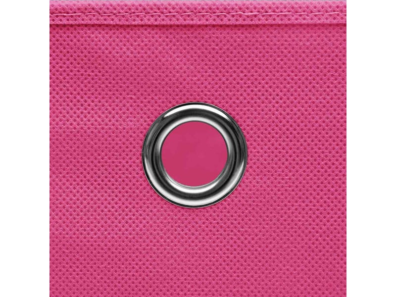  Boîtes de rangement avec couvercles 4 pcs rose 32x32x32cm tissu  - Conforama E