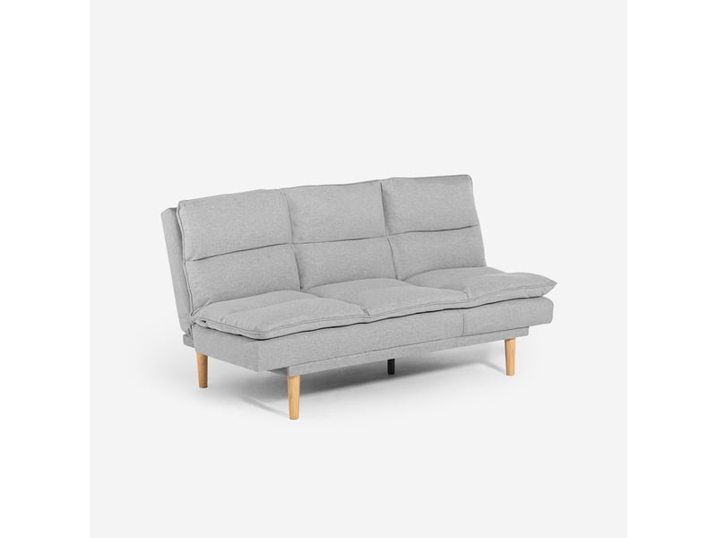 Canapé clic clac 2 places en tissu avec dossier inclinable livra - gris  - Conforama C