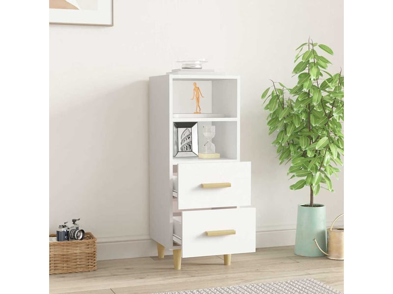  Buffet - bahut - meuble de rangement blanc 34,5x34x90 cm bois d'ingénierie  - Conforama C