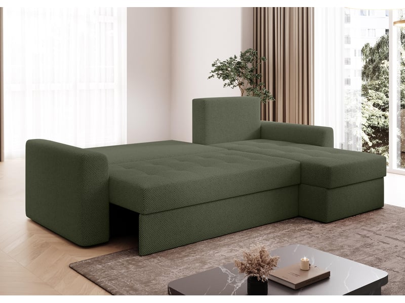  Canapé d’angle karaman 238 cm vert convertible avec coffre Karaman - Conforama D