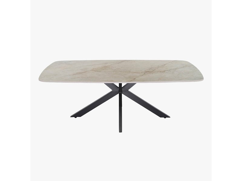  Table basse ovale en pierre frittée beige 130 cm  - Conforama C