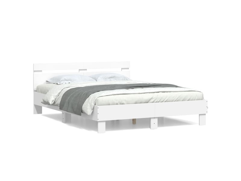  Lit double- lit adulte -  cadre de lit sans matelas blanc 140x200 cm  - Conforama A