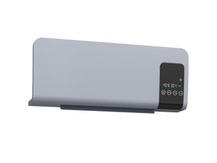 Radiateur électrique mural, 1000 w2000 w, avec affichage led et télécommande, 54,5 x 12 x 21,5 cm, gris