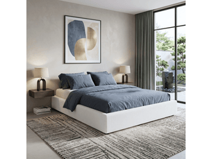 Lit coffre 160x200 cm Sampur C02-LTC73 160/200 3DBL coloris blanc
