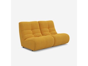 Canapé droit fixe AHD AMAZING HOME DESIGN 2 places Velours jaune