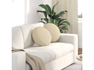 Lot de 2 coussins de siège, coussins décoratifs tissu crème ø40 x 13 cm cf59782