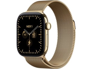 Montre intelligente gps cellular 42mm titane or radiant gold milanese loop