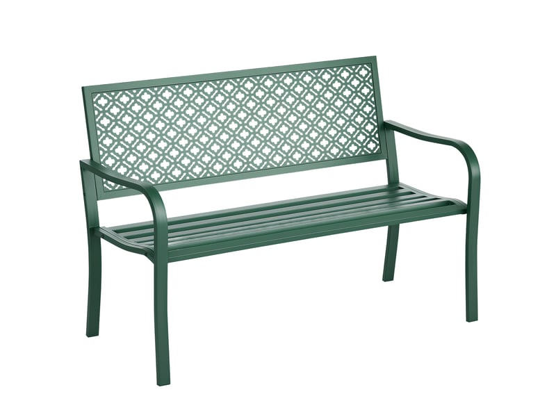  Banc de jardin en métal, 2 places, résistant aux intempéries, 127 cm x 63 cm x 83 cm, vert  - Conforama A