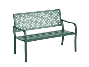 Banc de jardin en métal, 2 places, résistant aux intempéries, 127 cm x 63 cm x 83 cm, vert