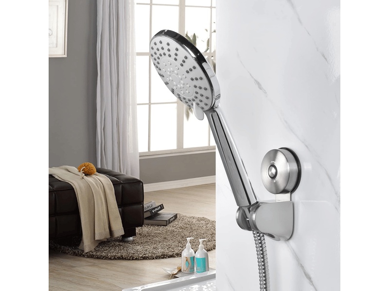 Support de pomme de douche – support de pomme de douche à ventouse en acier inoxydable, 4 angles réglables - Conforama E