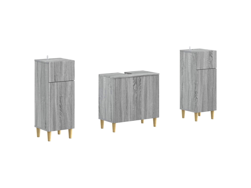  Ensemble de meuble de salle de bain 3 pièces arnhem sonoma gris cf63332  - Conforama A