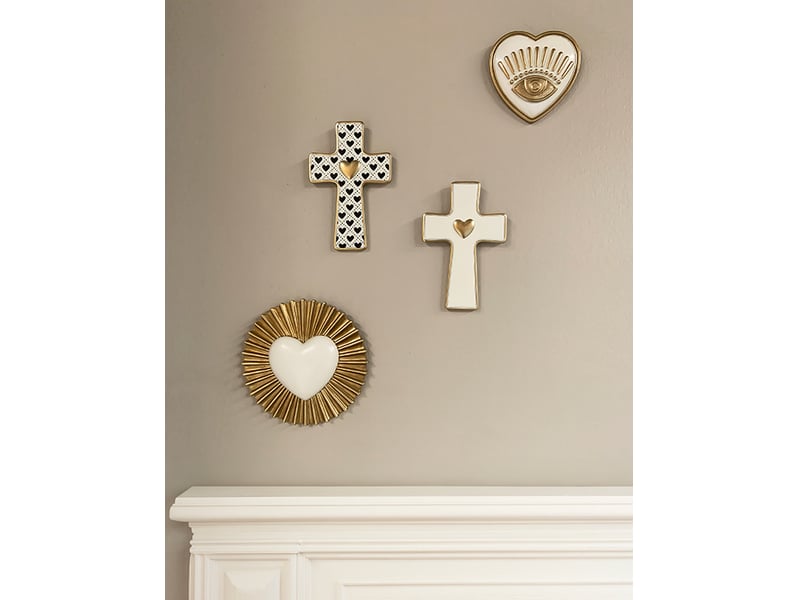  Déco murale coeur blanc soleil 15.5cm  - Conforama C