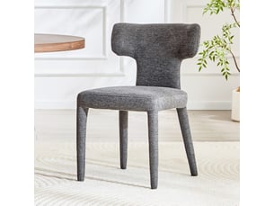 2 chaises modernes pour salle à manger - dossier en t, assise rembourrée en tissu, cadre métal à 4 pieds - salon-cuisine