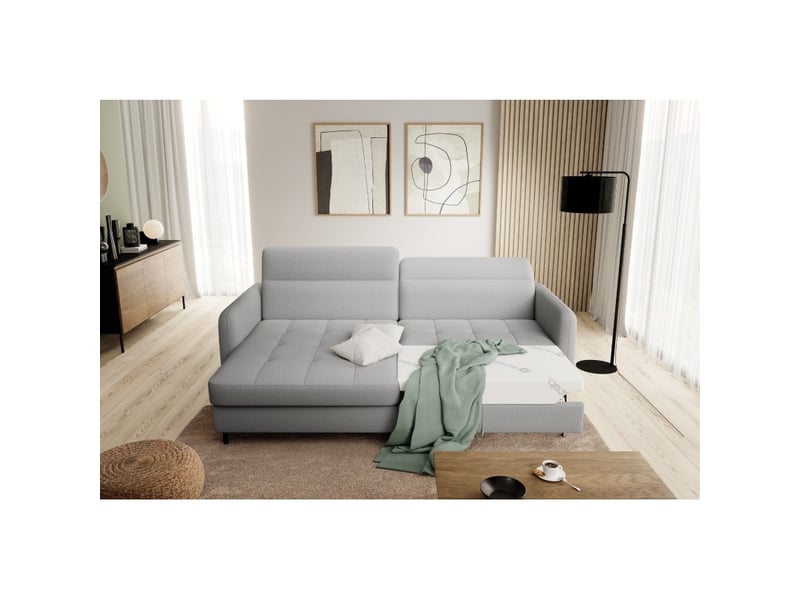  Canapé d'angle collection goumsi coloris gris clair  - Conforama B