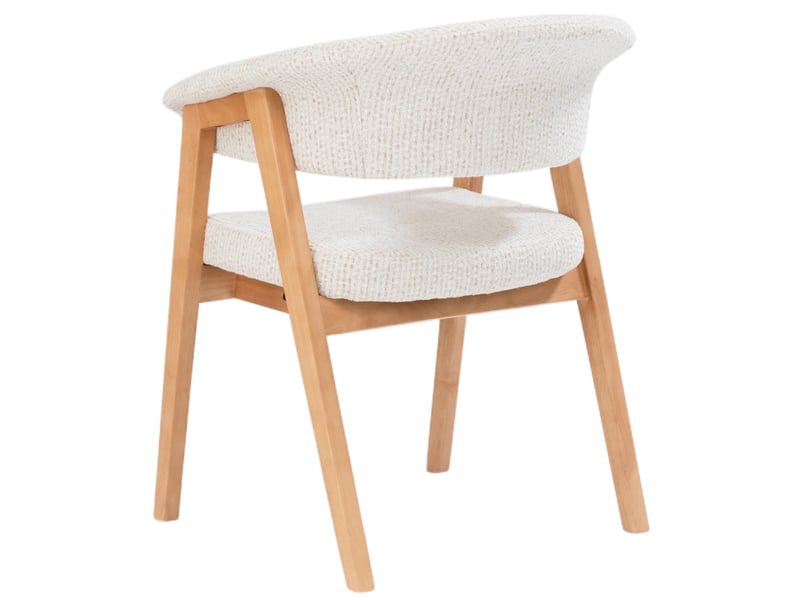  Selsey nux - chaise de salle à manger en bois avec accoudoirs - 61 cm - chenille beige clair avec pieds chêne naturel Nux - Conforama E