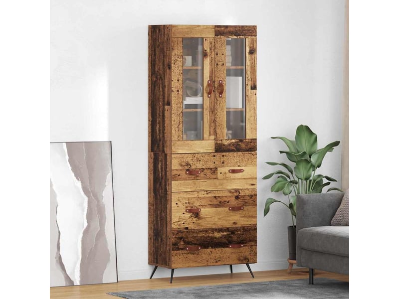  Buffet - bahut - meuble de rangement avec étagère 2 pc bois ancien 69,5 x 34 x 180 cm  - Conforama B