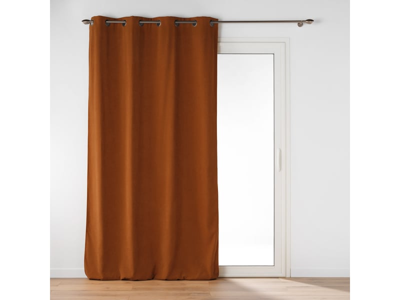  Rideau à œillets velours novana 135x260cm camel  - Conforama A